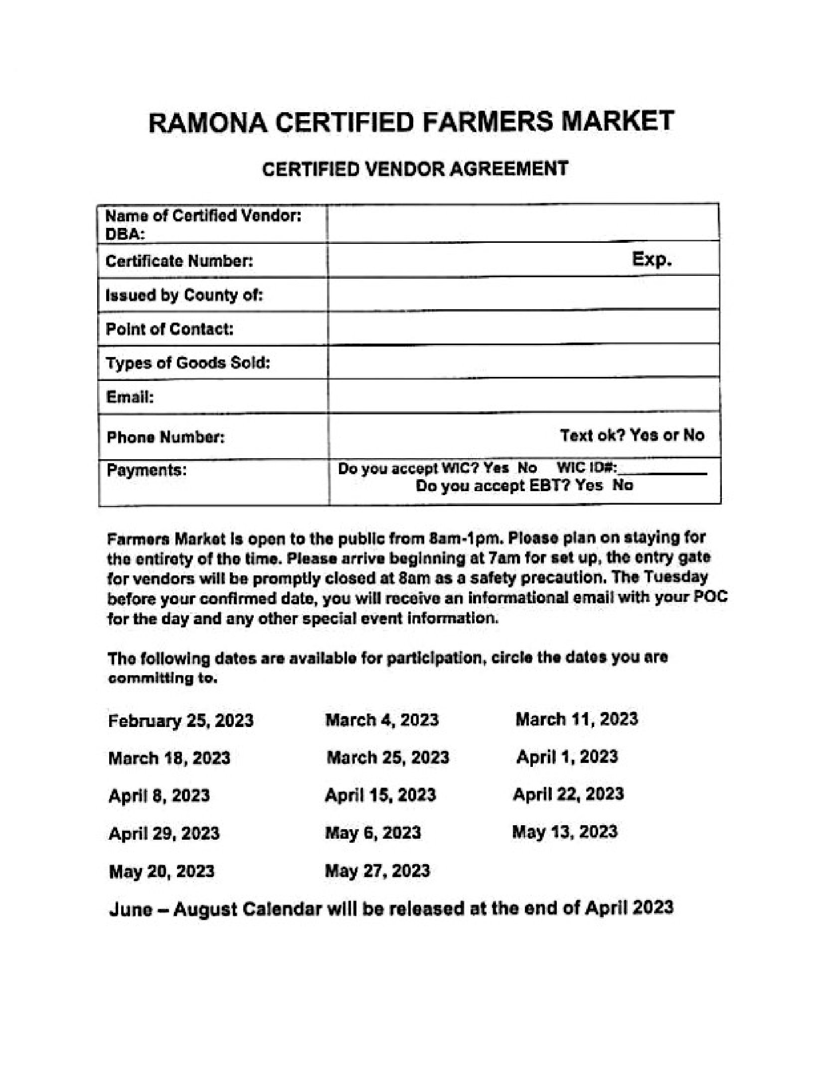 Image of Certified Vendor Agreement