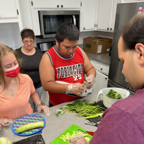 Friends Working Together in the Kitchen